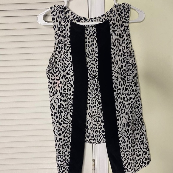 Parker Black White Sleeveless 100% Silk Hi-Top Size Medium Open Back Womens - Picture 5 of 13